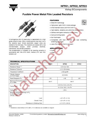 NFR0100001000JR500 datasheet  